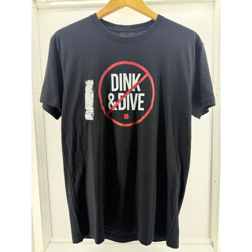Black Clover Golf T-Shirts - "Dink & Dive" - Color: Black.